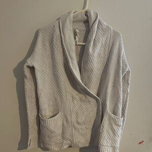 lululemon athletica Light Gray Shawl-Collar Knit Cardigan